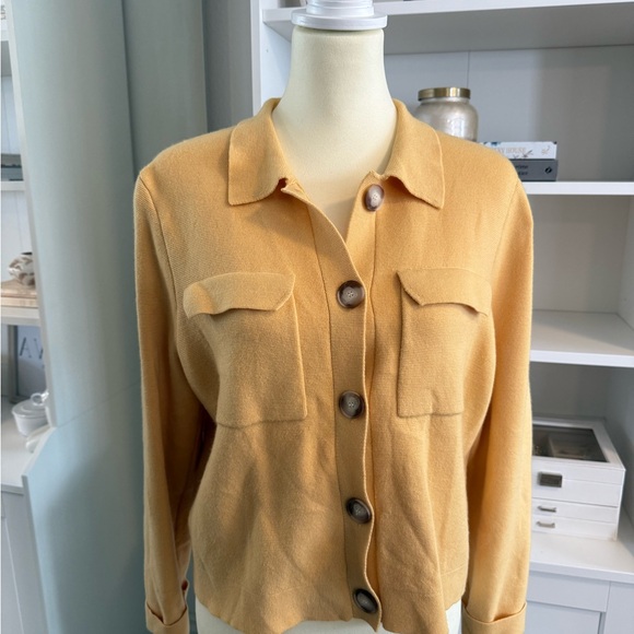 Sezane Betty Cardigan Yellow - Picture 2 of 4
